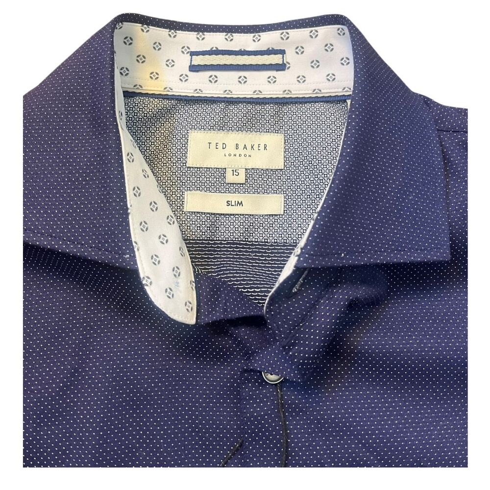 Ted Baker *Mayyer* Formal Stretch Dot Dress Shirt | Mens 15 32/33 Slim Fit - Picture 8 of 12